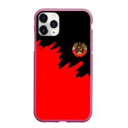 Чехол iPhone 11 Pro матовый СССР красный стиль силы