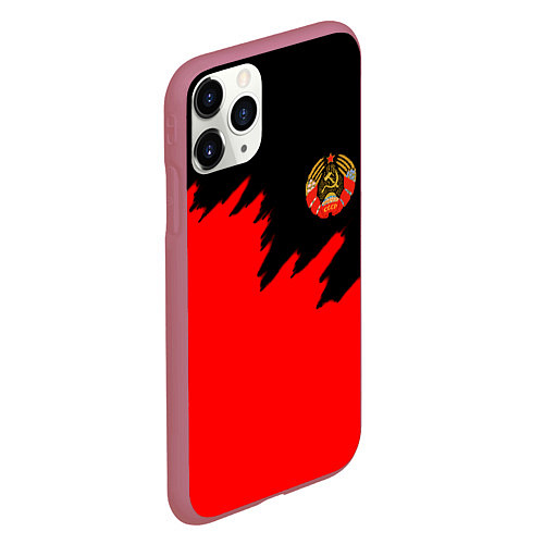 Чехол iPhone 11 Pro матовый СССР красный стиль силы / 3D-Малиновый – фото 2