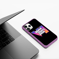 Чехол iPhone 11 Pro матовый Grand Theft Auto 6, цвет: 3D-фиолетовый — фото 2