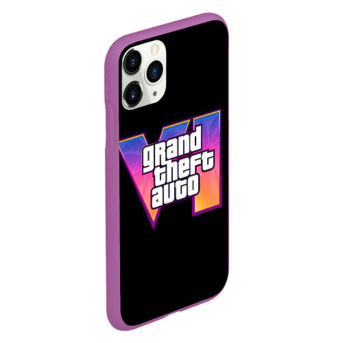 Чехол iPhone 11 Pro матовый Grand Theft Auto 6 / 3D-Фиолетовый – фото 2