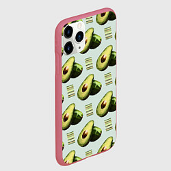Чехол iPhone 11 Pro матовый Авокадо и полосы, цвет: 3D-малиновый — фото 2