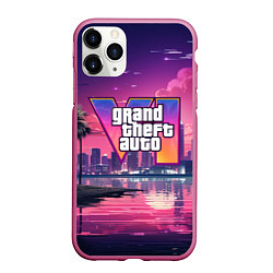 Чехол iPhone 11 Pro матовый GTA 6 nigh city