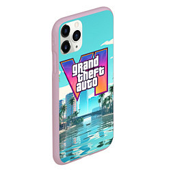 Чехол iPhone 11 Pro матовый GTA6 солечный город, цвет: 3D-розовый — фото 2