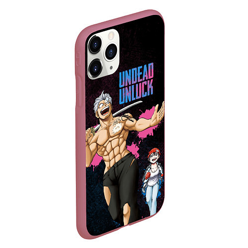 Чехол iPhone 11 Pro матовый Undead Unluck - Fuuko and Andy / 3D-Малиновый – фото 2