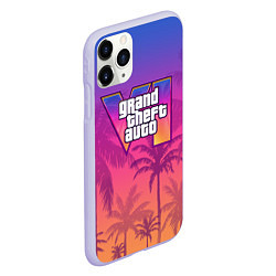 Чехол iPhone 11 Pro матовый GTA 6 official, цвет: 3D-светло-сиреневый — фото 2