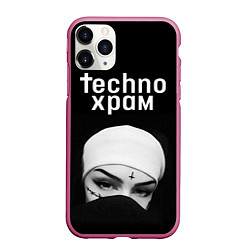 Чехол iPhone 11 Pro матовый Techno храм монашка в маске