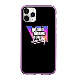 Чехол iPhone 11 Pro матовый Gta 6 vice city logo