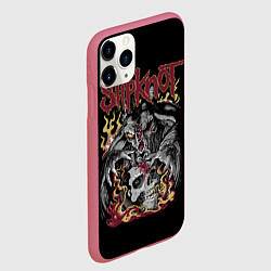 Чехол iPhone 11 Pro матовый Slipknot - злодей, цвет: 3D-малиновый — фото 2