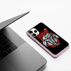 Чехол iPhone 11 Pro матовый Slipknot - козёл, цвет: 3D-розовый — фото 2