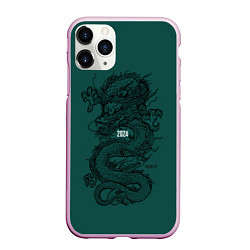 Чехол iPhone 11 Pro матовый Chinese dragon - 2024, цвет: 3D-розовый