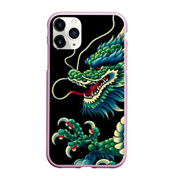 Чехол iPhone 11 Pro матовый Japanese irezumi - dragon, цвет: 3D-розовый