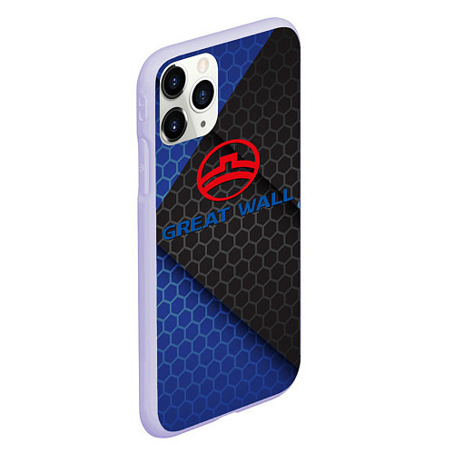 Чехол iPhone 11 Pro матовый Great wall logo / 3D-Светло-сиреневый – фото 2