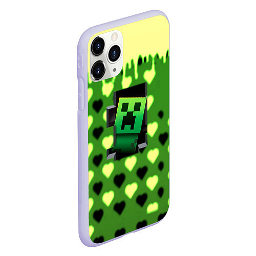 Чехол iPhone 11 Pro матовый Minecraft love toxic / 3D-Светло-сиреневый – фото 2