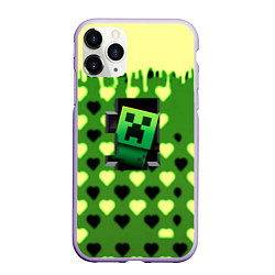 Чехол iPhone 11 Pro матовый Minecraft love toxic, цвет: 3D-светло-сиреневый