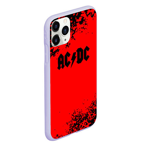 Чехол iPhone 11 Pro матовый AC DC skull rock краски / 3D-Светло-сиреневый – фото 2