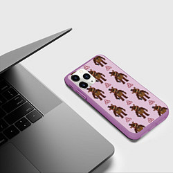 Чехол iPhone 11 Pro матовый Мишка Фредди и трилистник, цвет: 3D-фиолетовый — фото 2