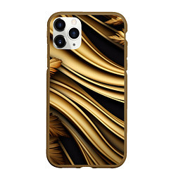 Чехол iPhone 11 Pro матовый Золотая объемная абстракция, цвет: 3D-коричневый