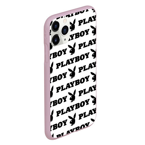 Чехол iPhone 11 Pro матовый Playboy rabbit / 3D-Розовый – фото 2