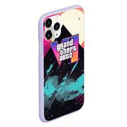 Чехол iPhone 11 Pro матовый GTA 6 logo retro, цвет: 3D-светло-сиреневый — фото 2