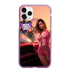 Чехол iPhone 11 Pro матовый GTA 6 girl vice city