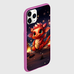 Чехол iPhone 11 Pro матовый Дракон амурный искоркогонь, цвет: 3D-фиолетовый — фото 2