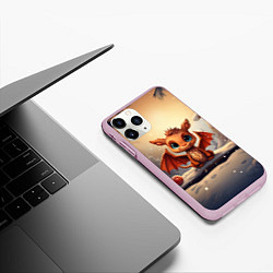 Чехол iPhone 11 Pro матовый Тайный повелитель елок дракон, цвет: 3D-розовый — фото 2