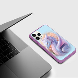 Чехол iPhone 11 Pro матовый Фэнтази дракон 2024, цвет: 3D-фиолетовый — фото 2