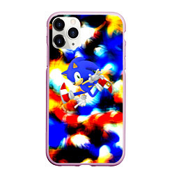 Чехол iPhone 11 Pro матовый Sonic colors, цвет: 3D-розовый