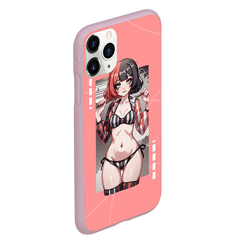 Чехол iPhone 11 Pro матовый Игривая Маф / 3D-Розовый – фото 2