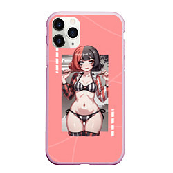 Чехол iPhone 11 Pro матовый Игривая Маф, цвет: 3D-розовый