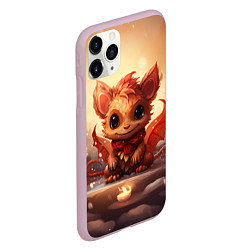 Чехол iPhone 11 Pro матовый Крылатый чудо дракон, цвет: 3D-розовый — фото 2