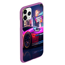 Чехол iPhone 11 Pro матовый GTA 6 auto, цвет: 3D-фиолетовый — фото 2