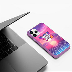 Чехол iPhone 11 Pro матовый GTA 6 Vaporwave, цвет: 3D-фиолетовый — фото 2