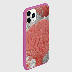 Чехол iPhone 11 Pro матовый Красные и белые кораллы, цвет: 3D-фиолетовый — фото 2
