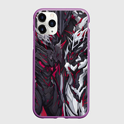 Чехол iPhone 11 Pro матовый Адская броня, цвет: 3D-фиолетовый