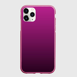 Чехол iPhone 11 Pro матовый Вишневый и черный градиент, цвет: 3D-малиновый