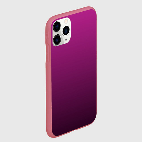 Чехол iPhone 11 Pro матовый Вишневый и черный градиент / 3D-Малиновый – фото 2