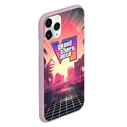 Чехол iPhone 11 Pro матовый GTA 6 retro abstract logo, цвет: 3D-розовый — фото 2