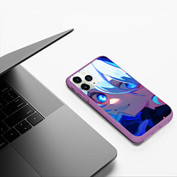 Чехол iPhone 11 Pro матовый Геншин Импакт Фурина, цвет: 3D-фиолетовый — фото 2