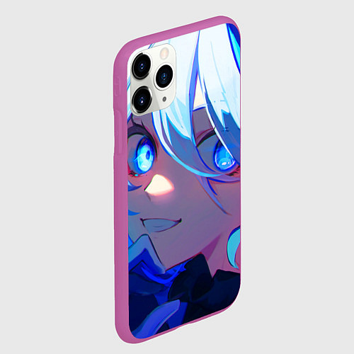 Чехол iPhone 11 Pro матовый Геншин Импакт Фурина / 3D-Фиолетовый – фото 2
