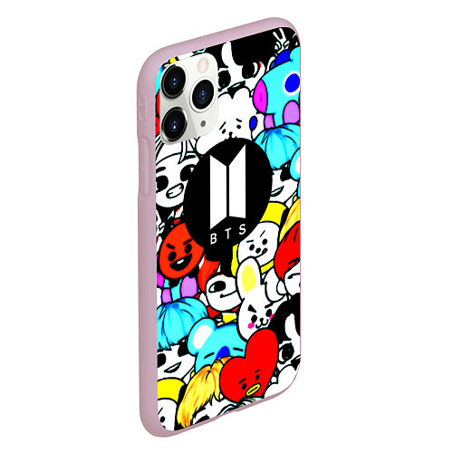 Чехол iPhone 11 Pro матовый Bangtan Boys logo band / 3D-Розовый – фото 2