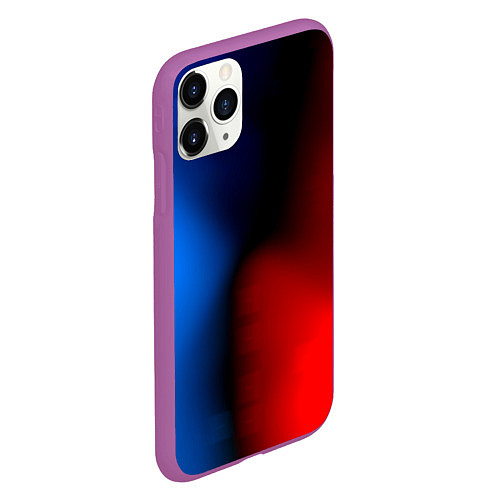 Чехол iPhone 11 Pro матовый Неоновый градиент краски / 3D-Фиолетовый – фото 2