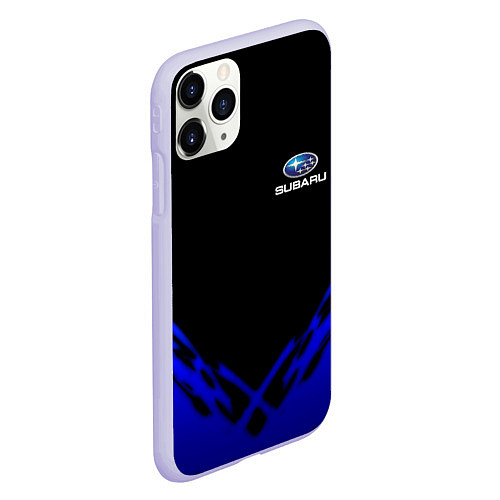 Чехол iPhone 11 Pro матовый Subaru geomery / 3D-Светло-сиреневый – фото 2