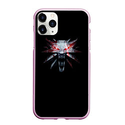 Чехол iPhone 11 Pro матовый The Witcher logo game, цвет: 3D-розовый