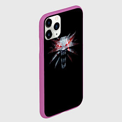 Чехол iPhone 11 Pro матовый The Witcher logo game, цвет: 3D-фиолетовый — фото 2