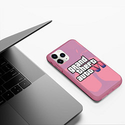 Чехол iPhone 11 Pro матовый GTA 6 pink, цвет: 3D-малиновый — фото 2