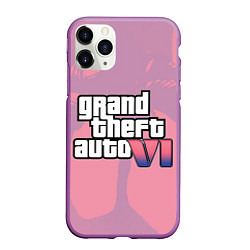 Чехол iPhone 11 Pro матовый GTA 6 pink