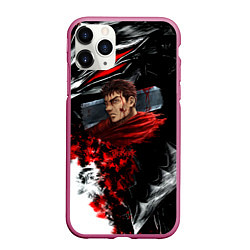 Чехол iPhone 11 Pro матовый Berserk anime logo, цвет: 3D-малиновый