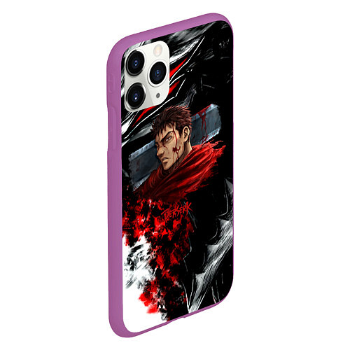 Чехол iPhone 11 Pro матовый Berserk anime logo / 3D-Фиолетовый – фото 2