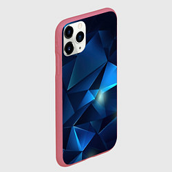 Чехол iPhone 11 Pro матовый Синяя геометрическая абстракция, цвет: 3D-малиновый — фото 2